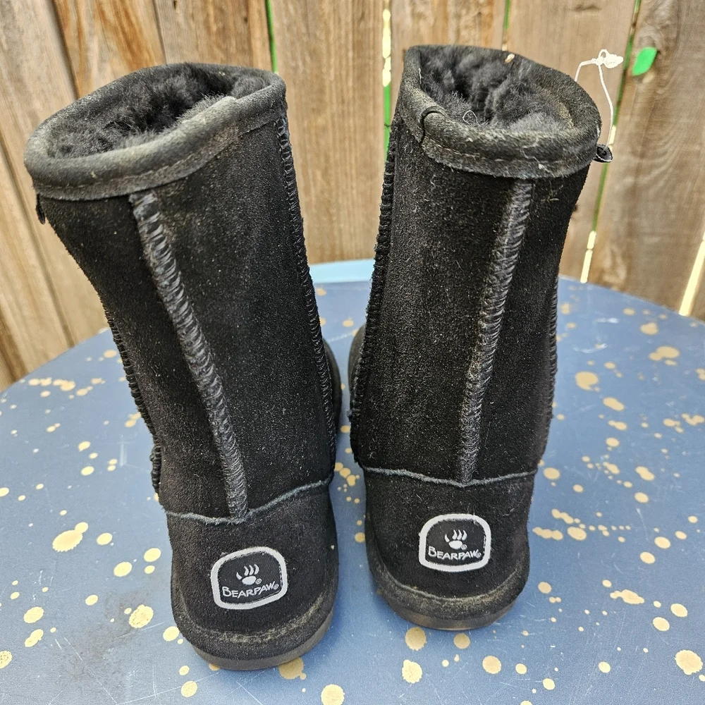Bearpaw Black Suede Boots Women Size 5 - Picture 13 of 15